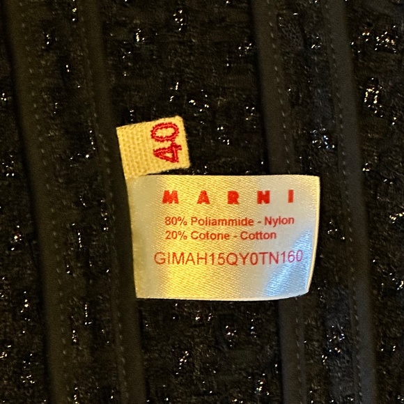 Couture Tweed Blazer | Marni | Black and Navy Metallic - Picture 7 of 10